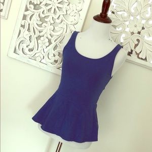 Cobalt Blue Peplum Top
